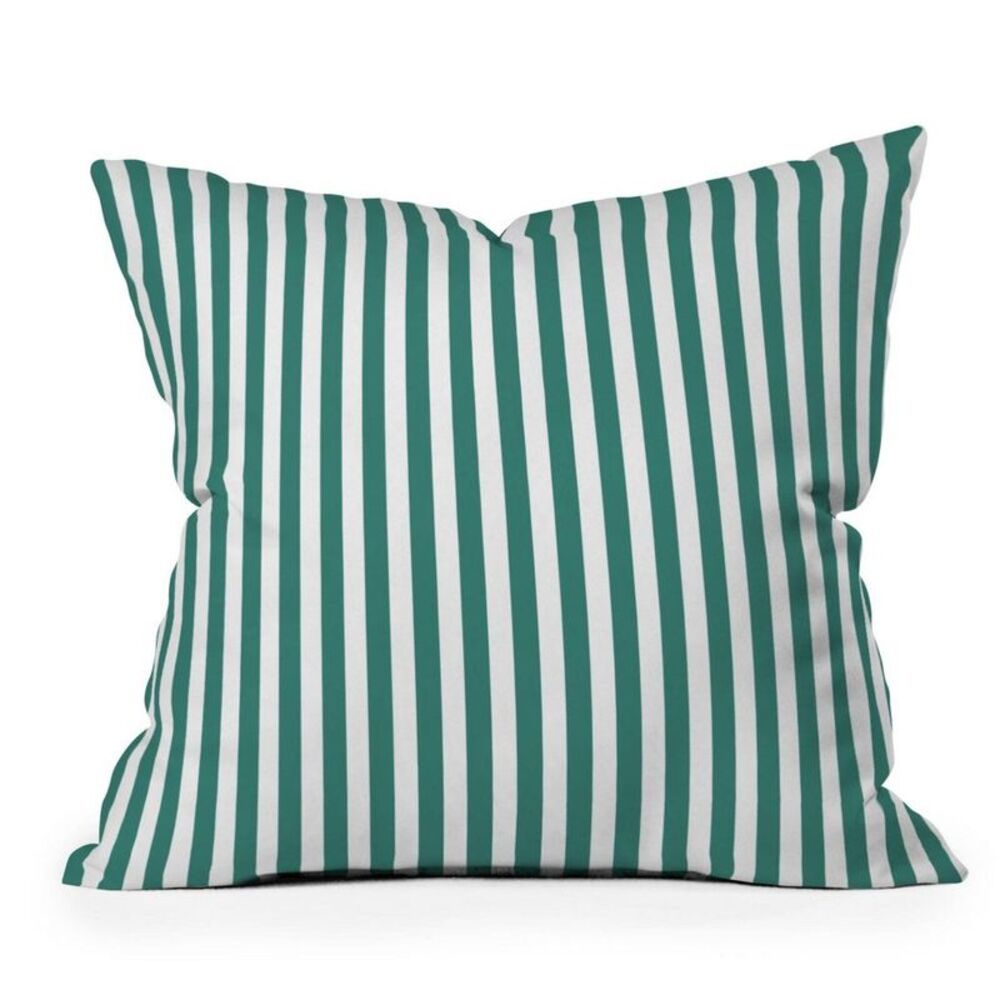 Deny Designs - 16"x16" Natalie Baca Bouquet Striped Square Throw  Green